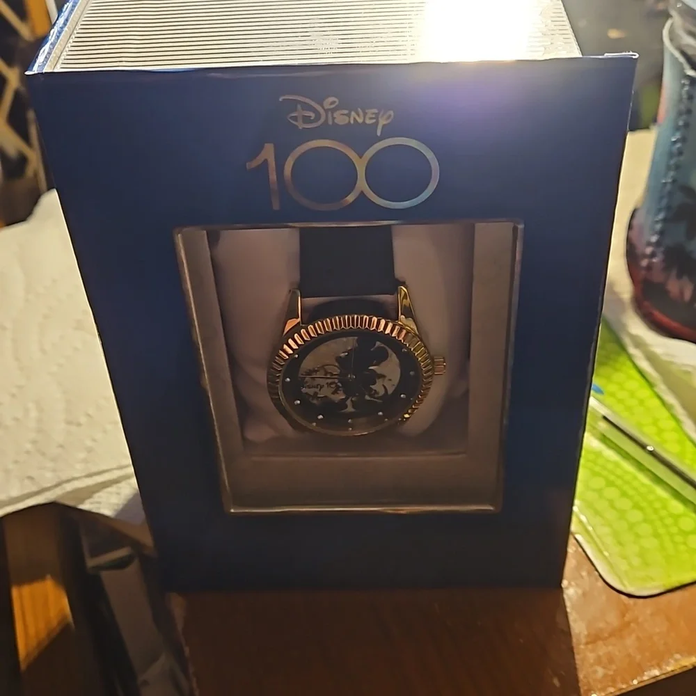 Disney Mickey Mouse 100th Anniversary womens Gold & Black watch